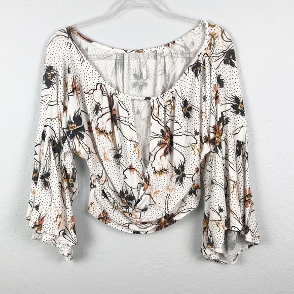 Free People Last Time Print Top in Ivory Combo - Picture 2 of 8